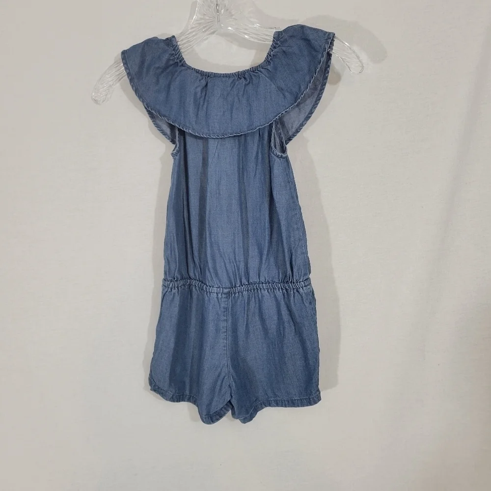 Oshkosh Blue Chambray Cold Shoulder Romper